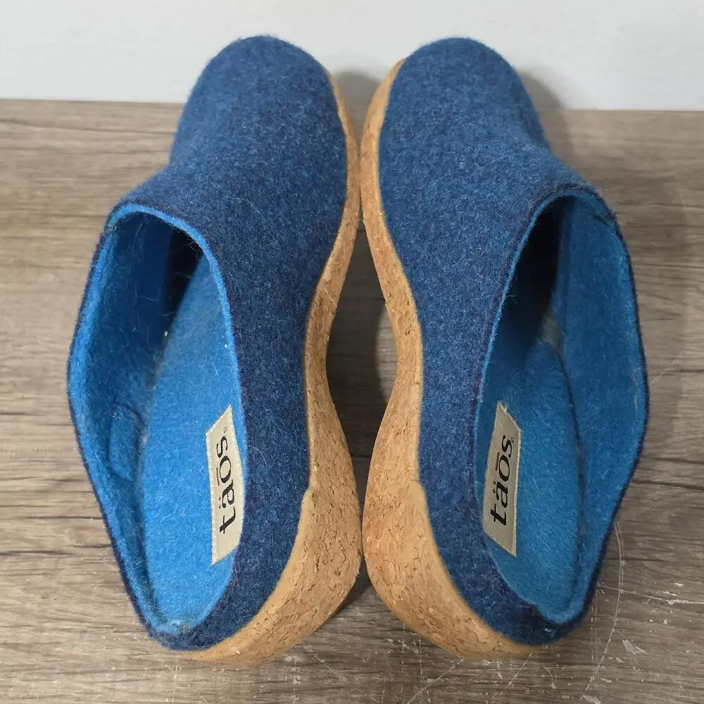 Taos Woollery Women's Slip-On Clogs Mules Shoes Size 37 (6-6.5) Blue